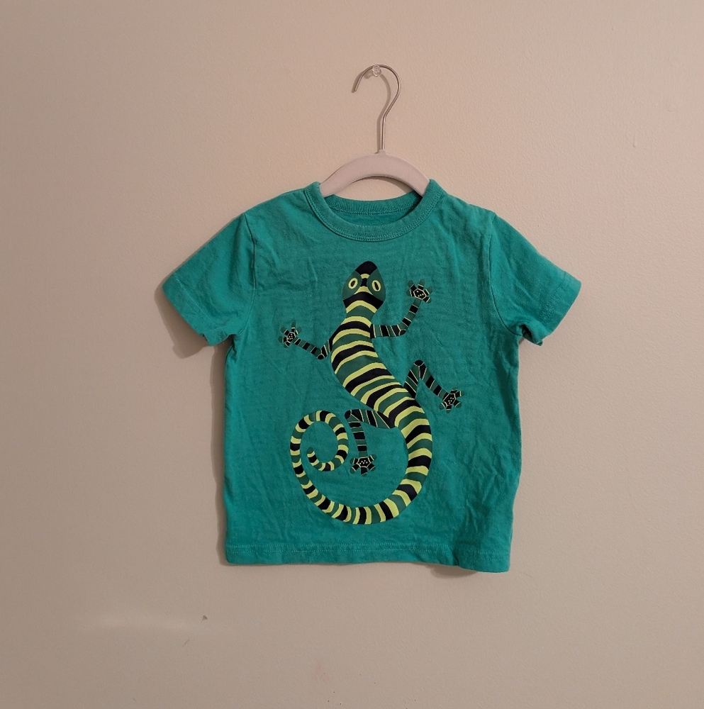GAP Green Kids T-Shirt with Striped Lizard Design